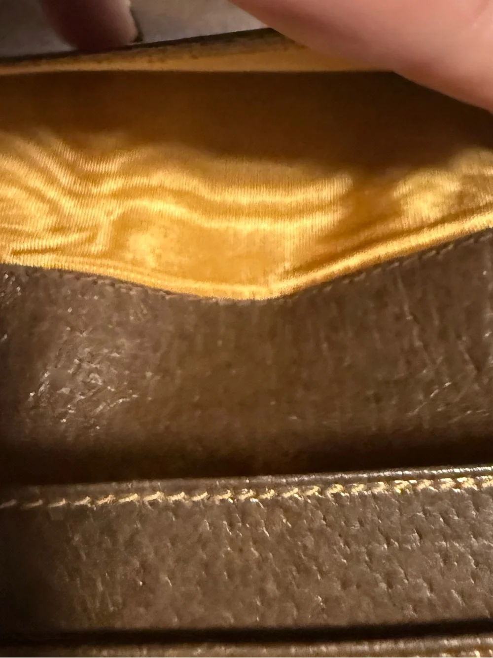 Gucci Vintage Beige GG Monogram Long Bifold Wallet with Brown Trim DUSTY and COA
